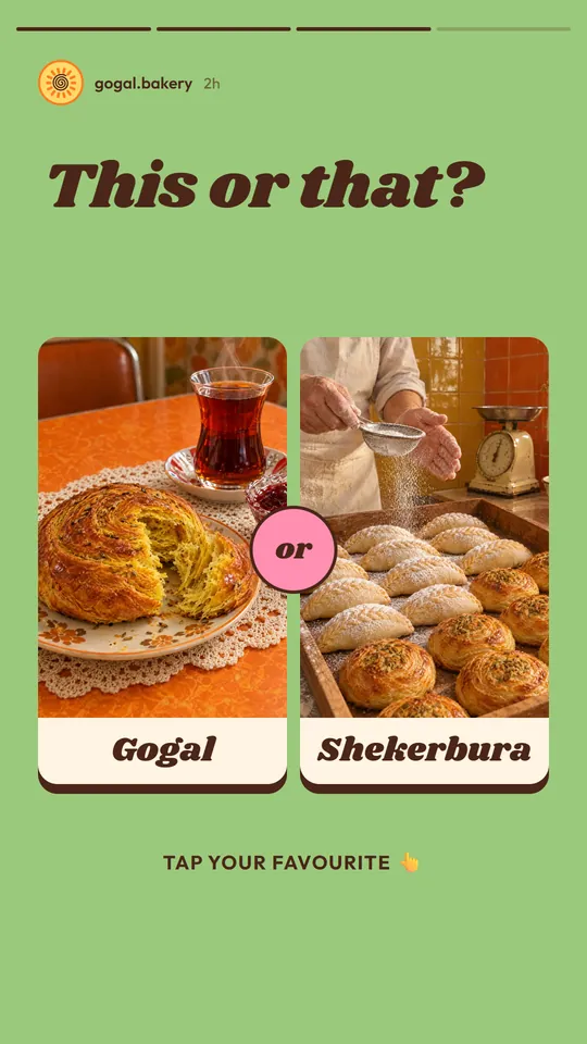 Gogal bakery Instagram Story: this or that