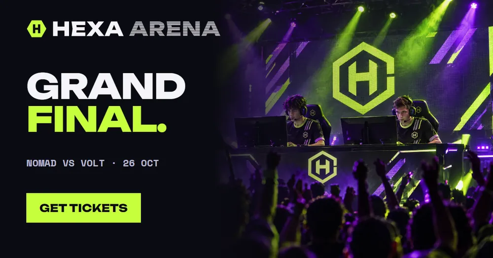 Hexa Arena Grand Final ad, link format