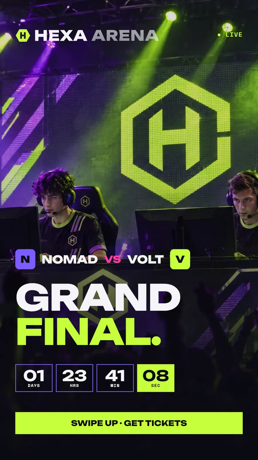Hexa Arena Grand Final ad, story