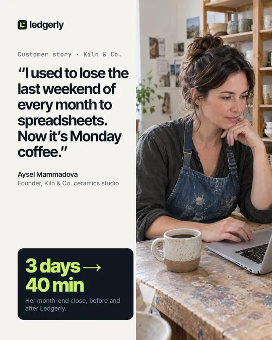 Ledgerly LinkedIn customer story post
