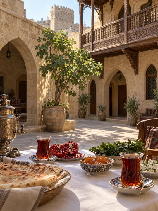 Qala House Instagram post: courtyard breakfast