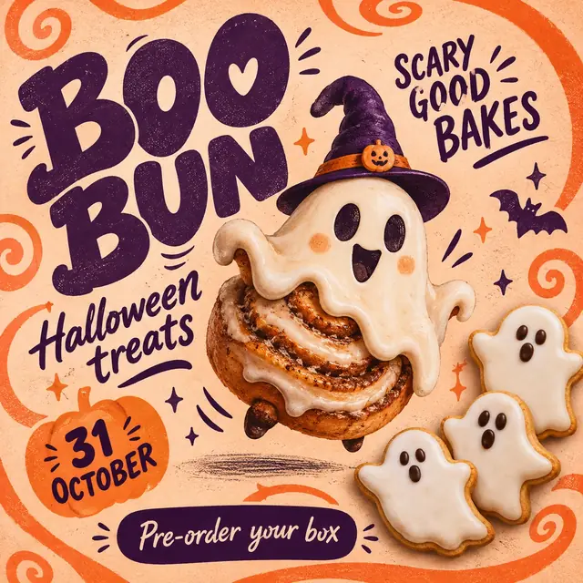 Boo Bun — Halloween bakery promotion
