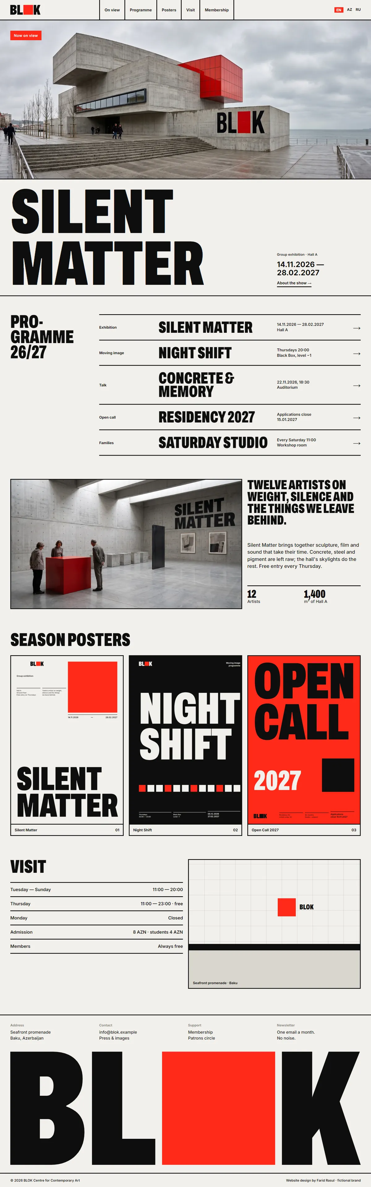 BLOK website, full page